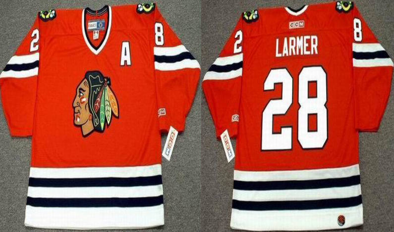 2019 Men Chicago Blackhawks 28 Larmer red style 2 CCM NHL jerseys